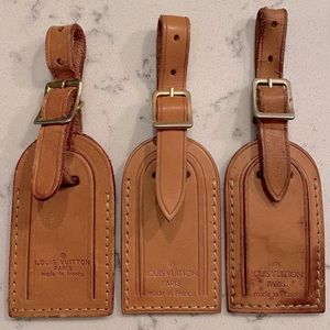 Lot of 3x Authentic Louis Vuitton Luggage Tags HTF